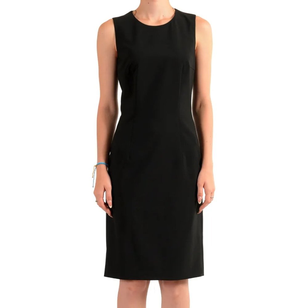 🌟 Hugo Boss Women's "Dirusa" Black Wool Sleeveless Pencil Dress NWT